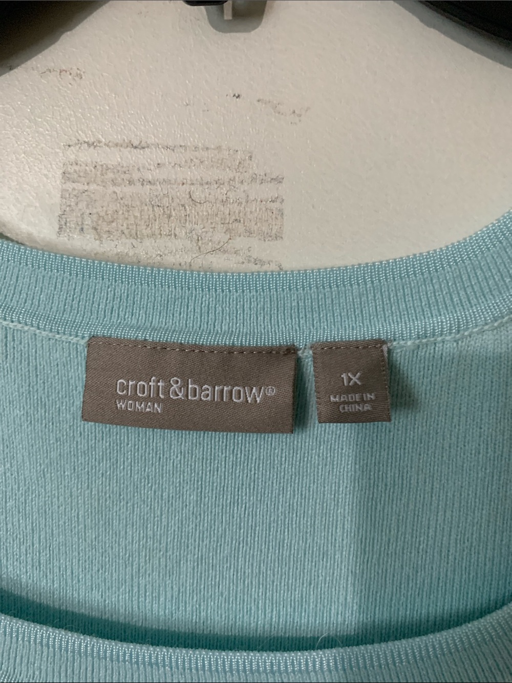 Croft & Barrow Light Aqua Sleeveless Knit Tank - Picture 2 of 5